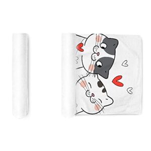 My Little Nest Draw Couple Love of Cat Hand Towels Soft Bath Towel Absorbent Kitchen Fingertip Towel Quick Dry Guest Towels for Bathroom Gym Spa Hotel and Bar 30 x 15 Inch