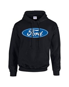 ford oval hooded sweatshirt ford logo design hoodie motor company car enthusiast pullover hood classic retro-black-xxl