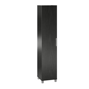 systembuild camberly 16″ utility storage cabinet, black oak