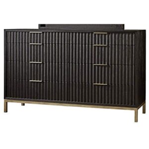 modus furniture solid wood dresser, 8-drawer, kentfield – black drifted oak