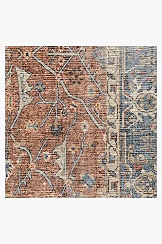 RUGGABLE Celestine Washable Rug - Perfect Vintage Area Rug for Living Room Bedroom Kitchen - Pet & Child Friendly - Stain & Water Resistant - Coral 5'x7' (Standard Pad)