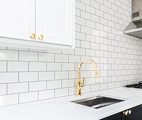 Art3d Peel and Stick Backsplash, 14x12 Subway Tiles, Faux Ceramic Tiles (10 Tiles, Thicker Version)