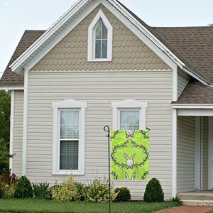 My Little Nest Seasonal Garden Flag Spring Easter White Bunny Wreath Double Sided Vertical Garden Flags for Home Yard Holiday Flag Outdoor Decoration Farmhouse Banner 12"x18"