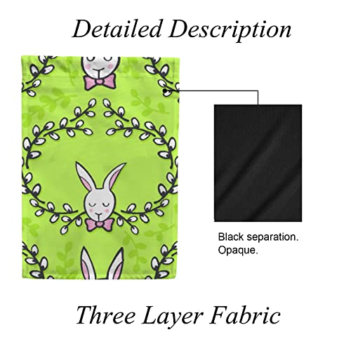 My Little Nest Seasonal Garden Flag Spring Easter White Bunny Wreath Double Sided Vertical Garden Flags for Home Yard Holiday Flag Outdoor Decoration Farmhouse Banner 12"x18"