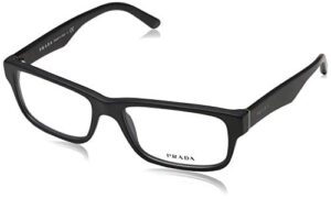 prada heritage pr 16mv 1bo1o1 matte black plastic rectangle eyeglasses 55mm