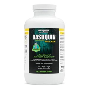 Nutramax Dasuquin with MSM Joint Health Supplement for Large Dogs - With Glucosamine, MSM, Chondroitin, ASU, Boswellia Serrata Extract, and Green Tea Extract, 150 Chewable Tablets