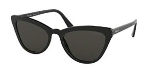 prada pr01vs catwalk 1ab5s0 56m black/grey cat eye sunglasses for women + bundle with designer iwear complimentary eyewear kit