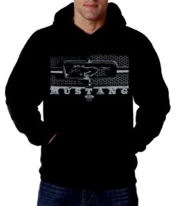 ford mustang hoodie honeycomb grille mens car hooded sweatshirt black,large
