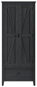 ameriwood home systembuild farmington 30 inch wide storage cabinet, black oak