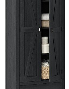 Ameriwood HOME SystemBuild Farmington 30 inch Wide Storage Cabinet, Black Oak