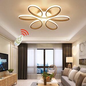 ZipLighting Modern LED Ceiling Light Dimmable Ceiling Lighting with Remote Round Ceiling Light Fixture Ceiling Lamp Flower Shape for Dinning Room Bedroom Kitchen Hallway 80W Decorative Lamp (74CM)