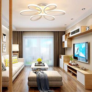 ZipLighting Modern LED Ceiling Light Dimmable Ceiling Lighting with Remote Round Ceiling Light Fixture Ceiling Lamp Flower Shape for Dinning Room Bedroom Kitchen Hallway 80W Decorative Lamp (74CM)