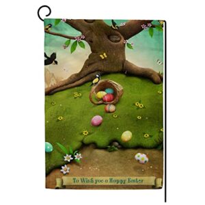 My Little Nest Seasonal Garden Flag Easter Basket And Eggs Double Sided Vertical Garden Flags for Home Yard Holiday Flag Outdoor Decoration Farmhouse Banner 12"x18"