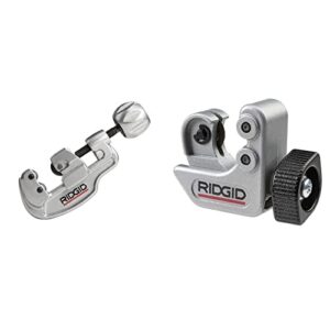 ridgid 29963 model 35s 1/4″ to 1-3/8″ stainless steel tubing cutter with x-cel knob, silver & 40617 model 101 close quarters tubing cutter with 1/4″-1-1/8″ cutting capacity, silver