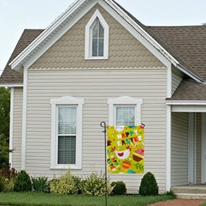 My Little Nest Seasonal Garden Flag Happy Easter Eggs Chicken Double Sided Vertical Garden Flags for Home Yard Holiday Flag Outdoor Decoration Farmhouse Banner 12"x18"