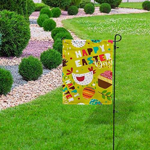 My Little Nest Seasonal Garden Flag Happy Easter Eggs Chicken Double Sided Vertical Garden Flags for Home Yard Holiday Flag Outdoor Decoration Farmhouse Banner 12"x18"