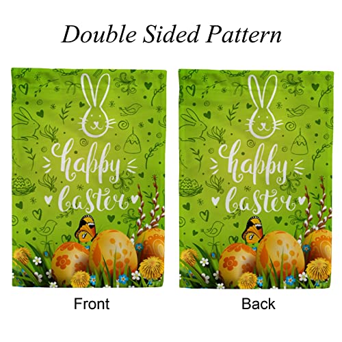 My Little Nest Seasonal Garden Flag Easter Golden Eggs Grass Flowers Double Sided Vertical Garden Flags for Home Yard Holiday Flag Outdoor Decoration Farmhouse Banner 12"x18"