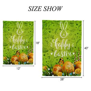 My Little Nest Seasonal Garden Flag Easter Golden Eggs Grass Flowers Double Sided Vertical Garden Flags for Home Yard Holiday Flag Outdoor Decoration Farmhouse Banner 12"x18"