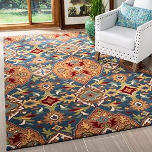 safavieh heritage collection 8′ x 10′ camel / blue hg653a handmade traditional oriental premium wool area rug