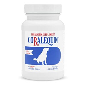 nutramax cobalequin b12 supplement for medium to large dogs, 45 chewable tablets, hydrolyzed chicken, 2.08 ounces