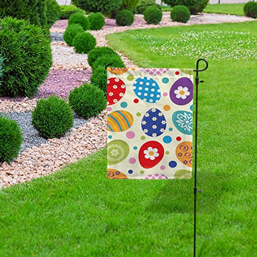 My Little Nest Seasonal Garden Flag Easter Eggs Colorful Vertical Garden Flags Double Sided for Home Farmhouse Yard Holiday Flag Outdoor Decoration Banner 12"x18"