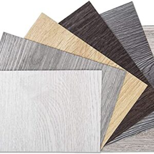 Art3d Peel and Stick Floor Tile Vinyl Wood Plank Samples Set of 6, Rigid Surface Hard Core Easy DIY Self-Adhesive Flooring