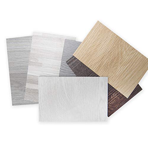 Art3d Peel and Stick Floor Tile Vinyl Wood Plank Samples Set of 6, Rigid Surface Hard Core Easy DIY Self-Adhesive Flooring