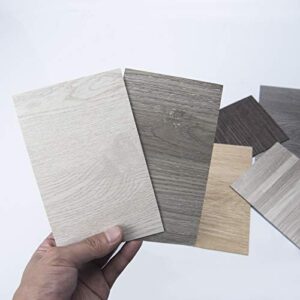 Art3d Peel and Stick Floor Tile Vinyl Wood Plank Samples Set of 6, Rigid Surface Hard Core Easy DIY Self-Adhesive Flooring