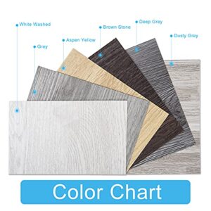 Art3d Peel and Stick Floor Tile Vinyl Wood Plank Samples Set of 6, Rigid Surface Hard Core Easy DIY Self-Adhesive Flooring