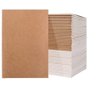 eoout 48pcs a5 kraft paper notebooks, journal notebooks bulk, blank paper, 60 pages, 80gsm, 8.3 x 5.5 inch, travel journal set, for travelers, students and office supplies