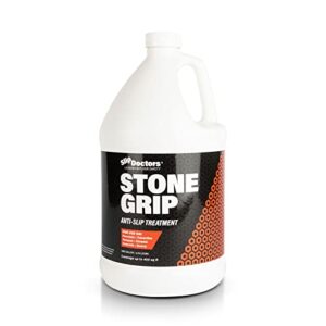 stone grip industrial (gallon) non-slip floor treatment for tile and stone to prevent slippery floors. indoor/outdoor, residential/commercial, works in minutes for increased traction