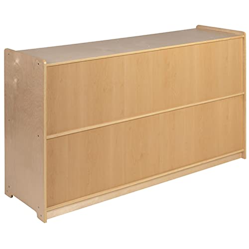 Flash Furniture Wooden 5 Section School Classroom Storage Cabinet for Commercial or Home Use - Safe, Kid Friendly Design - 30"H x 48"L (Natural)