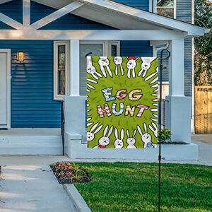 My Little Nest Seasonal Garden Flag Funny Bunny Easter Egg Hunt Vertical Garden Flags Double Sided for Home Farmhouse Yard Holiday Flag Outdoor Decoration Banner 12"x18"