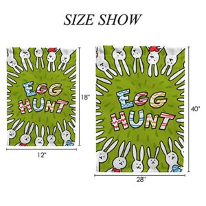 My Little Nest Seasonal Garden Flag Funny Bunny Easter Egg Hunt Vertical Garden Flags Double Sided for Home Farmhouse Yard Holiday Flag Outdoor Decoration Banner 12"x18"