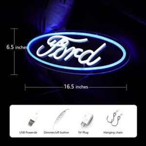 SLARDAR Car Emblem Neon Sign, Light Up Oval Junior Car OLP Sign, Automotive Dealer, Business, Banner Neon Light Sign, Car Logo Unframed LED Sign, Bar Beer Pub Cafe Home Decoration. Blue White(16.5 x 6.5inches )