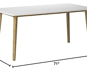 Modway Stratum 71" Mid-Century Modern Kitchen and Dining Room Table in White