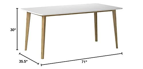 Modway Stratum 71" Mid-Century Modern Kitchen and Dining Room Table in White