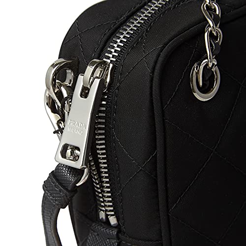 Prada Womens Bandoliera Black Tessuto Nylon Quilted Medium Crossbody Bag