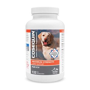 nutramax cosequin maximum strength joint health supplement for dogs – with glucosamine, chondroitin, and msm, 132 chewable tablets