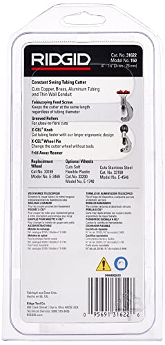 RIDGID 31622 Model 150 Constant Swing Tubing Cutter, 1/8-inch to 1-1/8-inch Tube Cutter & 32985 Model 104 Close Quarters Tubing Cutter, 3/16-inch to 15/16-inch Tube Cutter