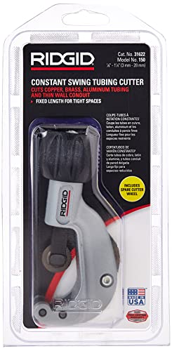 RIDGID 31622 Model 150 Constant Swing Tubing Cutter, 1/8-inch to 1-1/8-inch Tube Cutter & 32985 Model 104 Close Quarters Tubing Cutter, 3/16-inch to 15/16-inch Tube Cutter