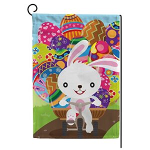 my little nest seasonal garden flag easter bunny deliver eggs vertical garden flags double sided for home farmhouse yard holiday flag outdoor decoration banner 12″x18″