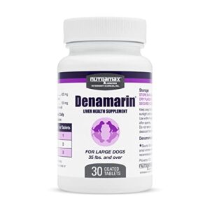 nutramax denamarin liver health supplement for large dogs – with s-adenosylmethionine (same) and silybin, 30 tablets