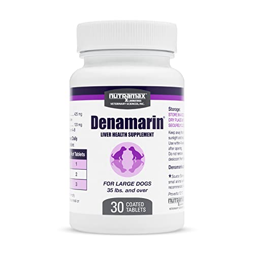 Nutramax Denamarin Liver Health Supplement for Large Dogs - With S-Adenosylmethionine (SAMe) and Silybin, 30 Tablets