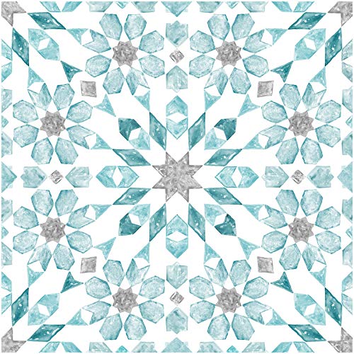 FloorPops FP2949 Radiance Peel & Stick Floor Tiles, Blue