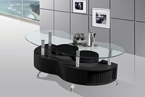 best quality furniture mordern glass black coffee table w/two stools