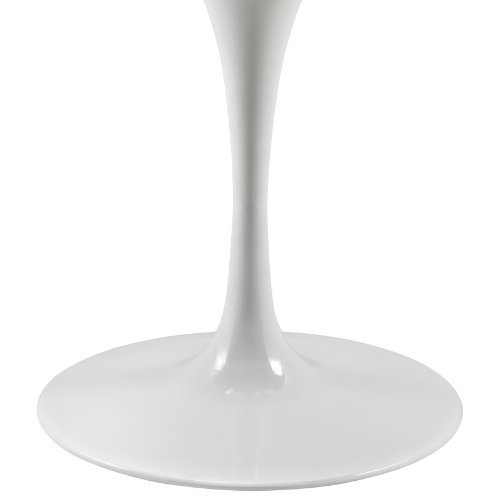 Modway Lippa 47" Mid-Century Modern Dining Table with Round Top and Pedestal Base in White