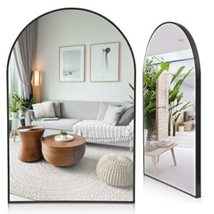 sixty times – arch mirror – 24″ x 36″ inch – black arched mirror, wall mounted, boho or modern bathroom, wall decor for entry, hallway or mantle fireplace