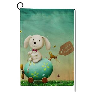 my little nest seasonal garden flag easter bunny egg car double sided vertical garden flags for home yard holiday flag outdoor decoration farmhouse banner 12″x18″