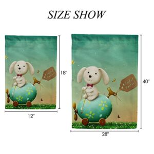 My Little Nest Seasonal Garden Flag Easter Bunny Egg Car Double Sided Vertical Garden Flags for Home Yard Holiday Flag Outdoor Decoration Farmhouse Banner 12"x18"